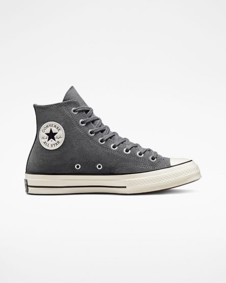 Pánské Boty Vysoké Converse Chuck 70 Semišové Šedé Černé | CZ XHNE84